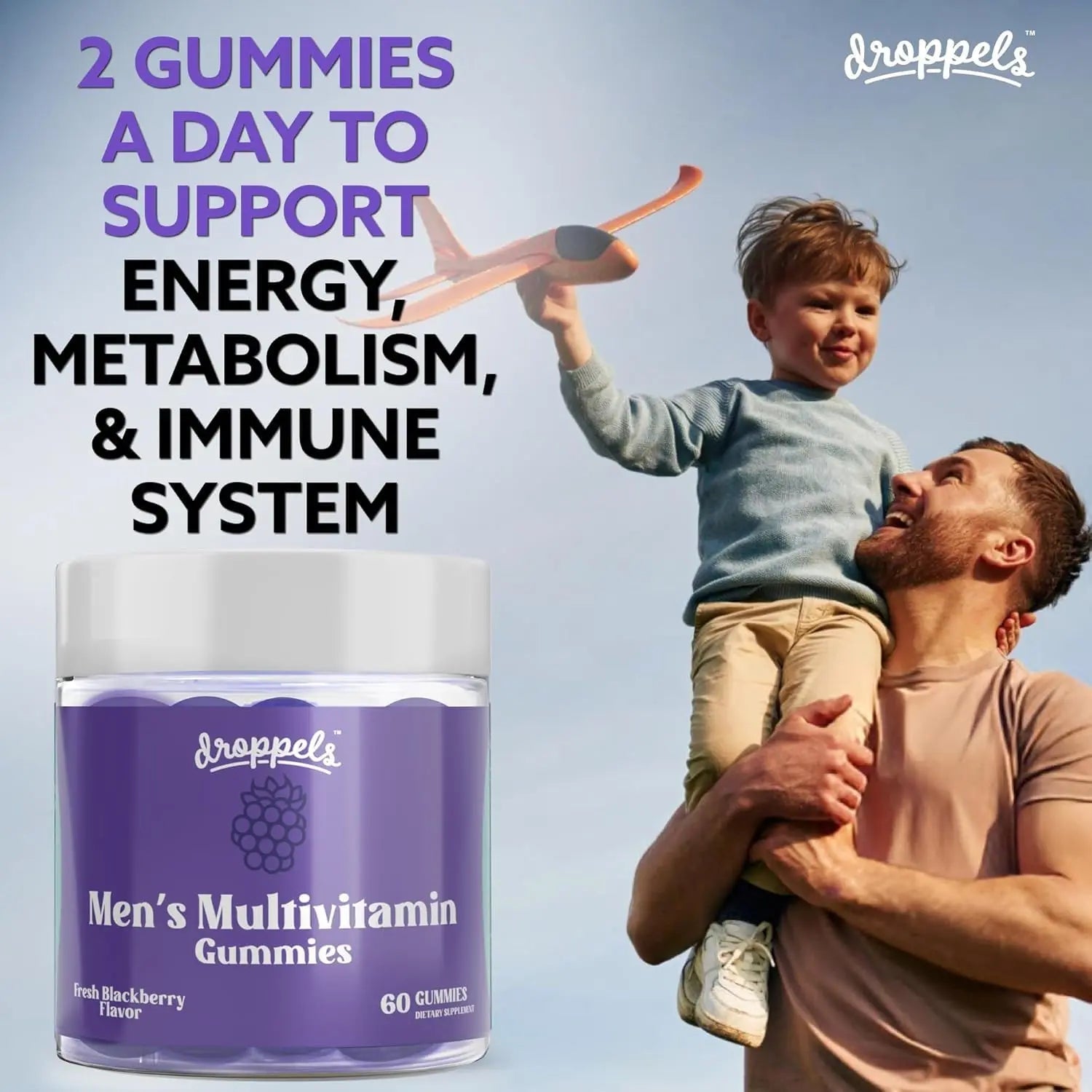 Droppels His & Hers Bundle: Men's & Women's Multivitamin Gummies | Vegan, Non-GMO, Pectin-Based | BlackBerry & Peach Tea Flavors DroppelsBuy Supplements Australia