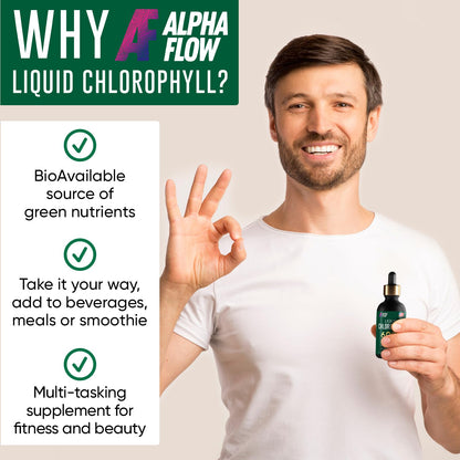 Chlorophyll Liquid Drops 6000 mg - Premium Liquid Chlorophyll Supplement - All-in-One Alpha FlowBuy Supplements Australia