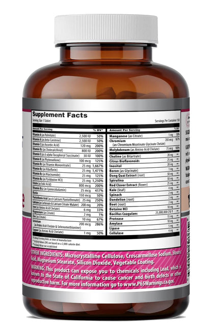 Amazing Formulas Women's One Multivitamin | Food Based | 150 Tablets, 5 Month Supply | Complete Blend of 40 Vitamins, Minerals & Probiotics Supplements | Non-GMO | Gluten-Free | Made in USA Amazing NutritionBuy Supplements Australia