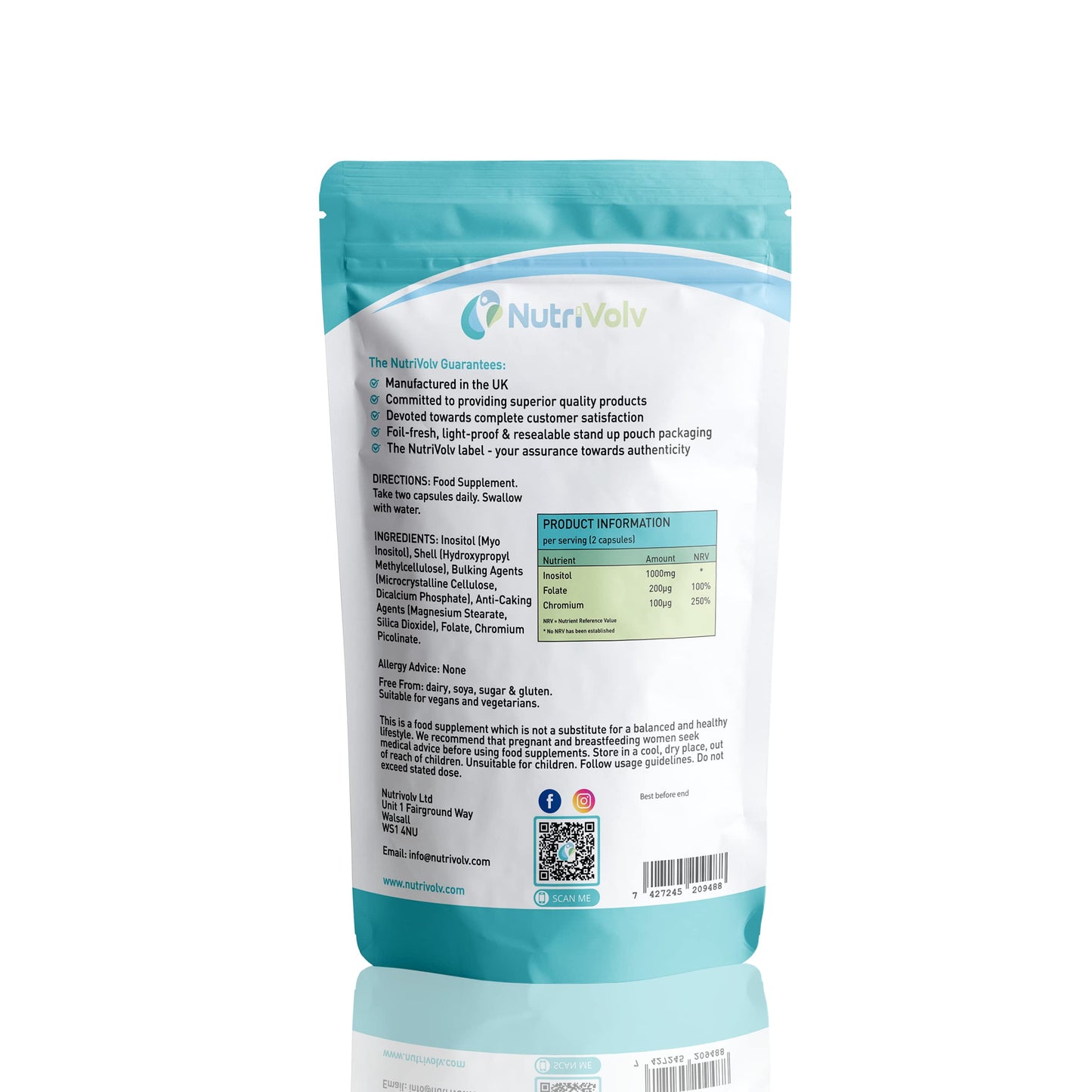 Myo Inositol 1000mg with Folate & Chromium Supplements for Female Support Hormone NutrivolvBuy Supplements Australia