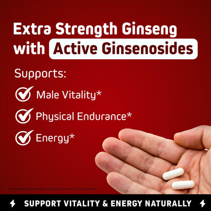 Herbtonics Korean Red Panax Ginseng 1500mg - Energy Supplement for Peak Performance, Focus & Vitality - High Potency Ginseng Root Extract - 240 Vegan Capsules HerbtonicsBuy Supplements Australia