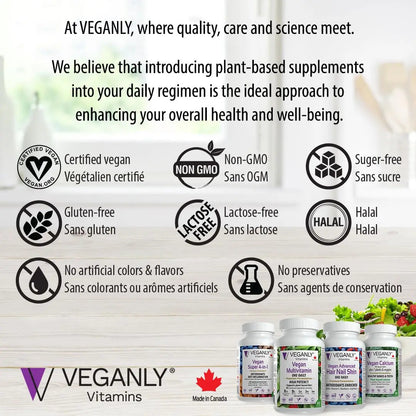 VEGANLY Vitamins Vegan Multivitamin One-Daily, (90 Veg Tablets). Complete Nutrition Support for Plant-Based, Vegan or Vegetarian Diets VEGANLY VitaminsBuy Supplements Australia