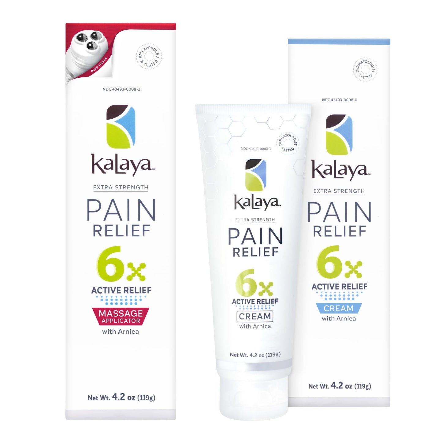 Kalaya 6X Pain Relief Arnica Cream with Massager and 6X Extra Strength Pain Relief Cream Kalaya NaturalsBuy Supplements Australia