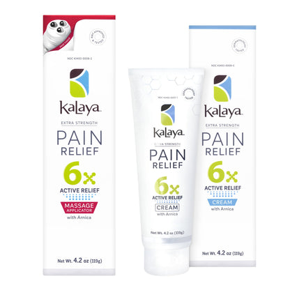 Kalaya 6X Pain Relief Arnica Cream with Massager and 6X Extra Strength Pain Relief Cream Kalaya NaturalsBuy Supplements Australia