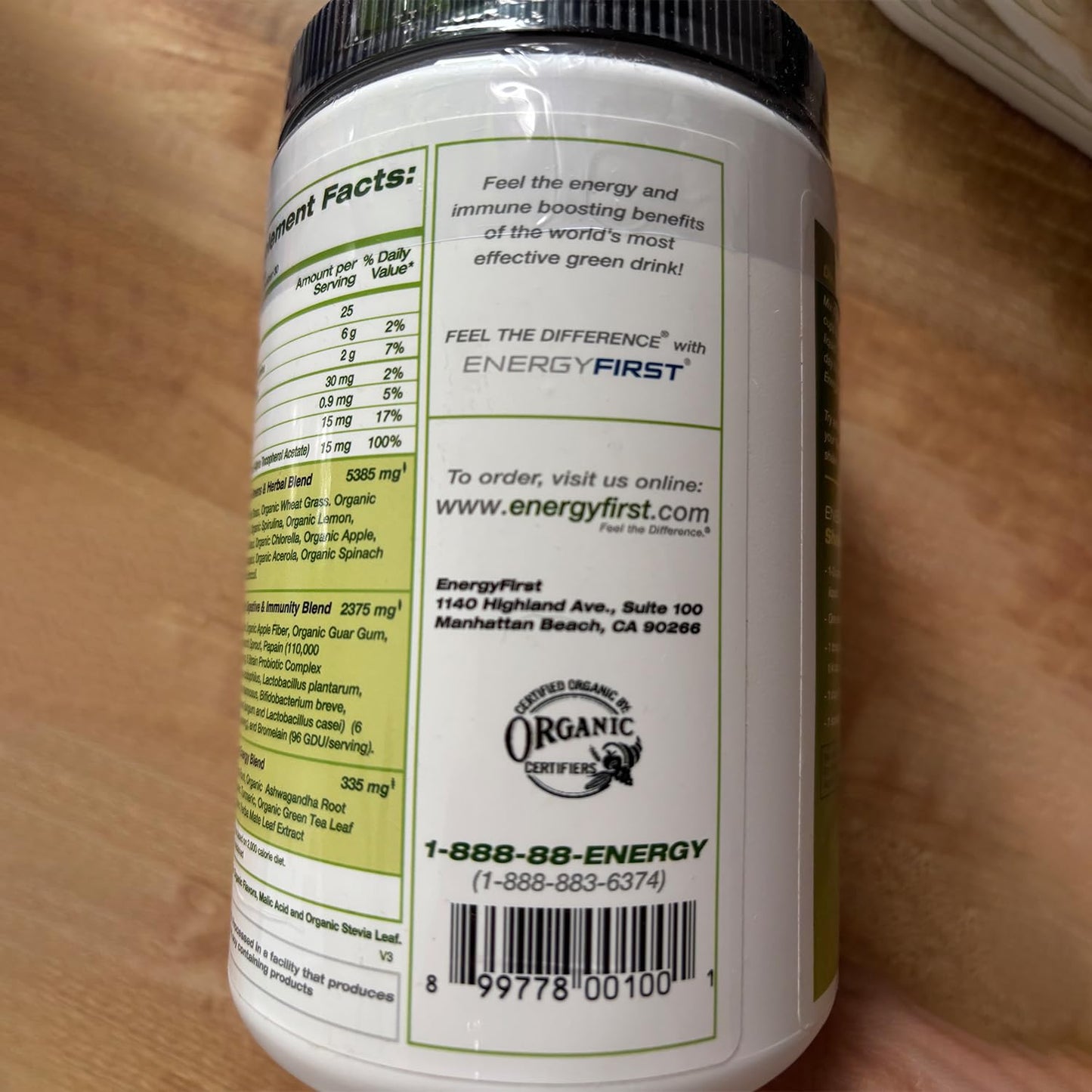 EnergyFirst Energize and Detoxify Greenergy Organic Superfood Powder - Vegan, Gluten-Free, Sugar-Free, Non-GMO - 30 Servings for Daily Energy & Immunity Boost! EnergyFirstBuy Supplements Australia