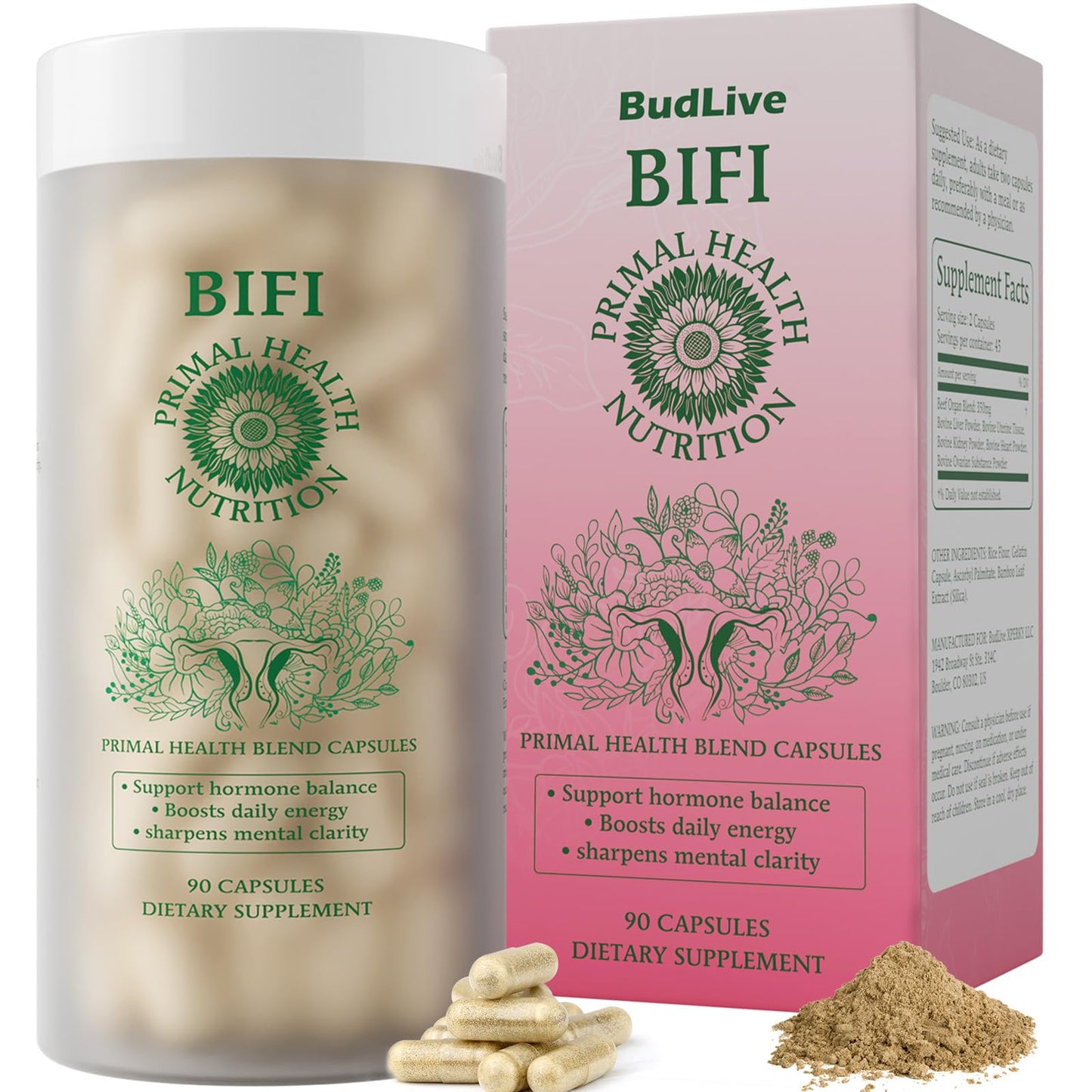 BudLive Beef Organ Supplement for Women – 100% Grass-Fed & Pasture Raised [Ovary, Liver, Spleen, Kidney & Heart] Primal Nutrition for Hormone Support, Energy & Wellness, 90 Capsules BudLiveBuy Supplements Australia