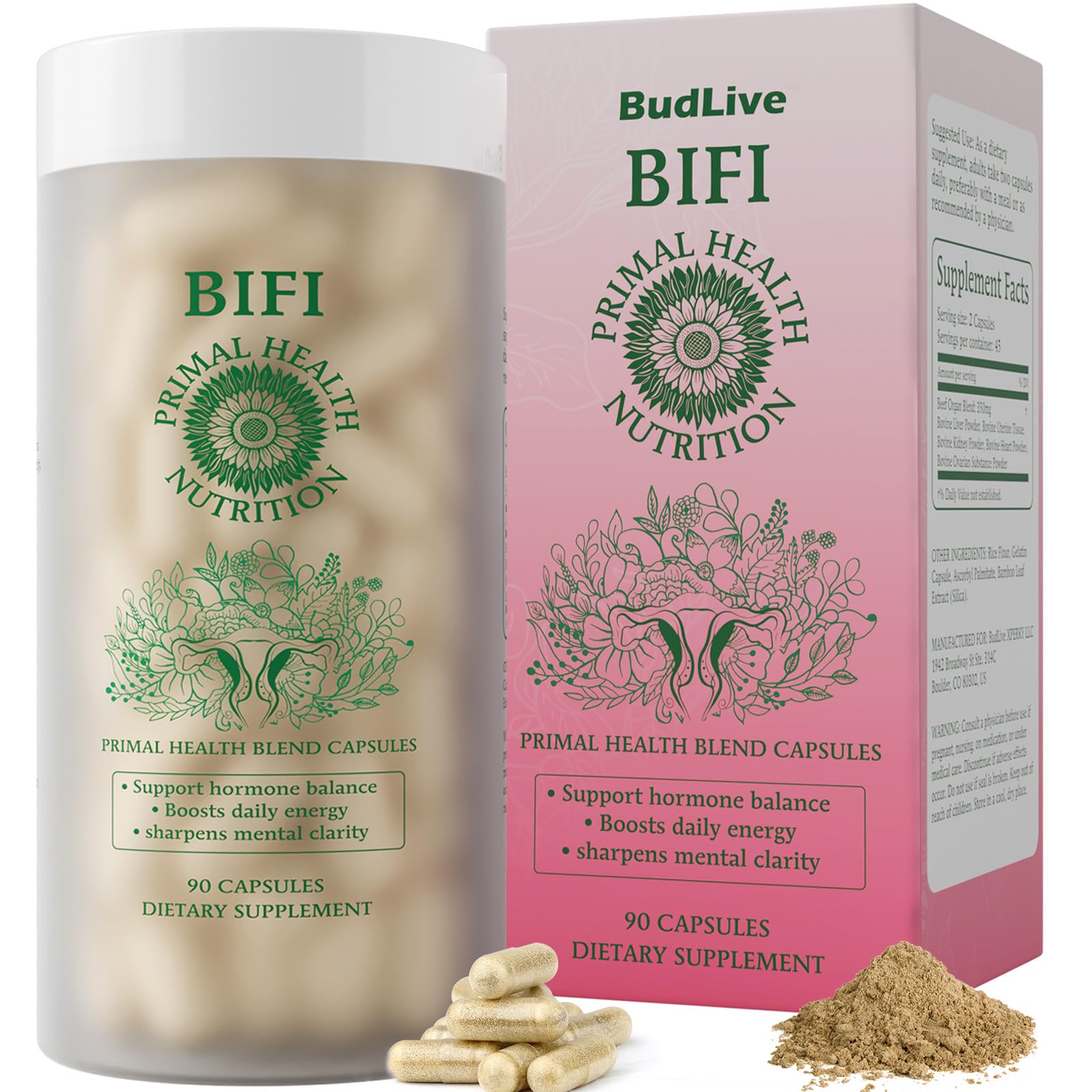 BudLive Beef Organ Supplement for Women – 100% Grass-Fed & Pasture Raised [Ovary, Liver, Spleen, Kidney & Heart] Primal Nutrition for Hormone Support, Energy & Wellness, 90 Capsules BudLiveBuy Supplements Australia