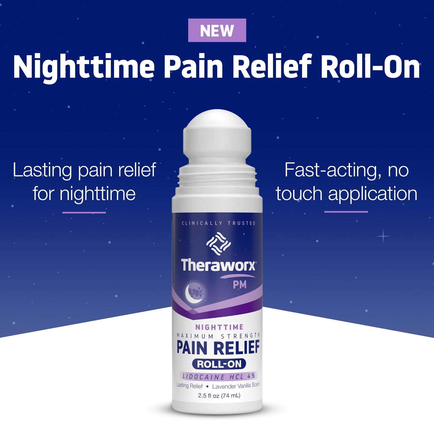 Theraworx Nighttime Maximum Strength Pain Relief Roll-on with Lidocaine – 2.5 oz - 2 Count TheraworxBuy Supplements Australia