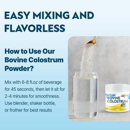 Energievoll Bovine Colostrum Supplement Powder - 60% IgG 3000 mg for Gut, Hair Growth, Beauty, and Immune, Easy to Mix, Unflavored (50 Servings) EnergievollBuy Supplements Australia