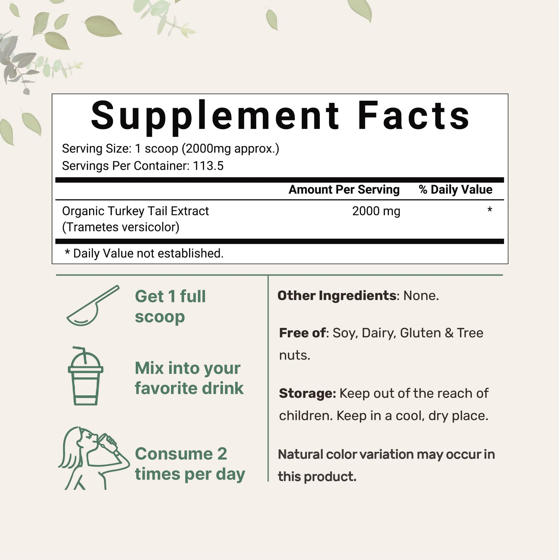 Organic Turkey Tail Mushroom Powder (50:1 Extract), 8 Ounce | Sustainably US Grown Micro IngredientsBuy Supplements Australia