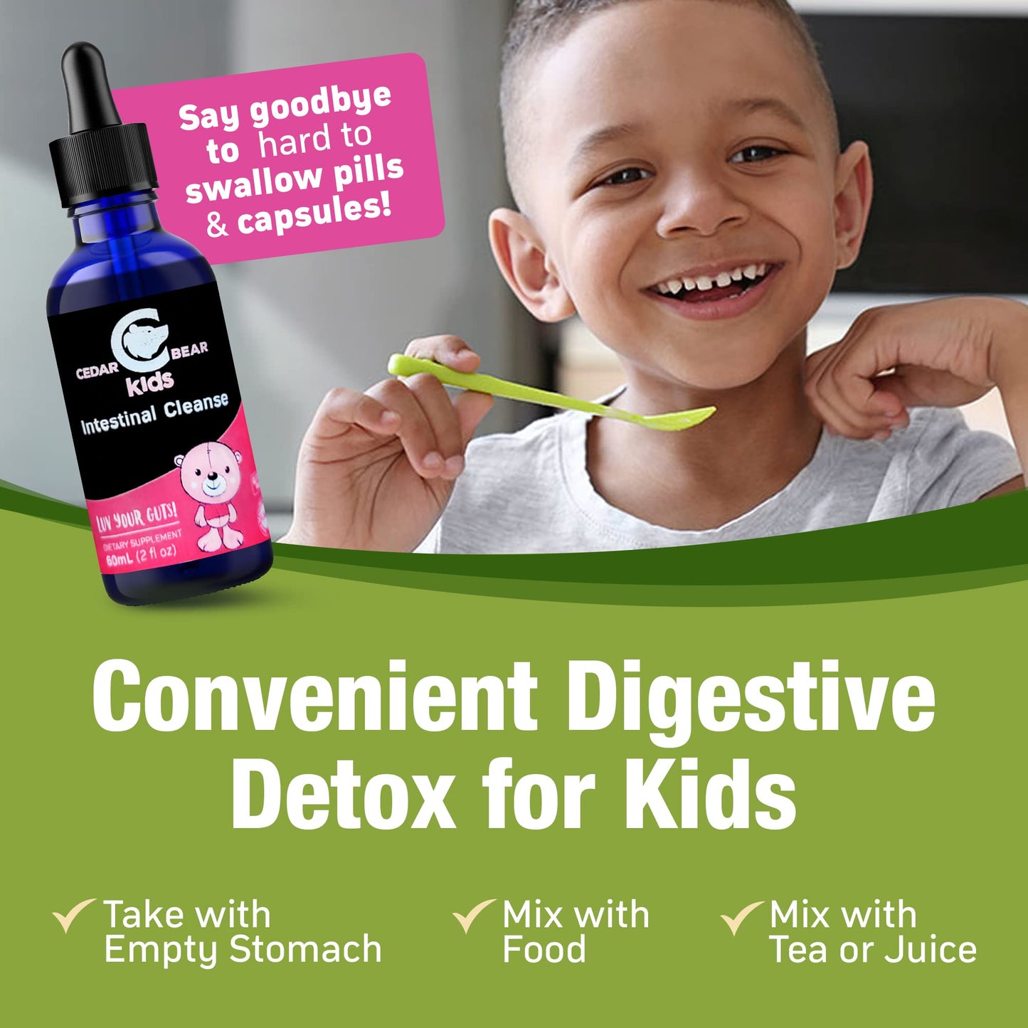 Cedar Bear - Intestinal Cleanse for Kids, Liquid Herbal Supplement for Detox Cleanse Cedar Bear NaturalesBuy Supplements Australia