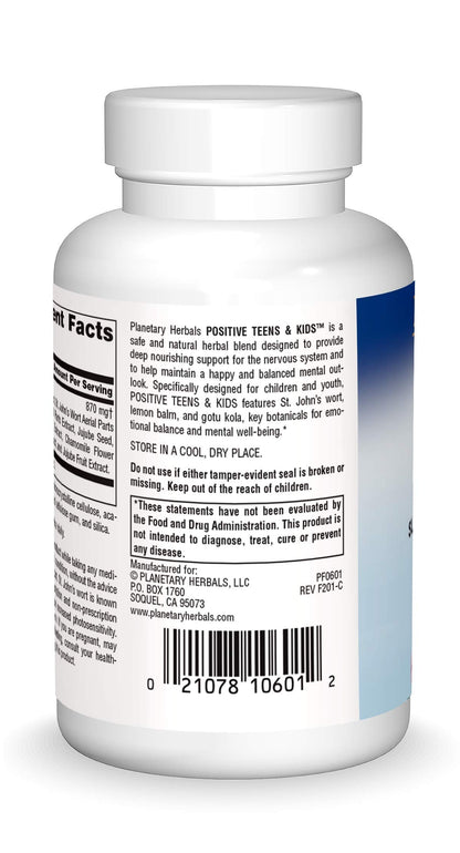 Planetary Herbals Positive Teens & Kids 435mg, Supports Emotional Well-Being,120 Tablets Planetary HerbalsBuy Supplements Australia