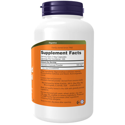 NOW Supplements, Activated Charcoal Made from Coconut Shells, Non-GMO Project Verified NOWBuy Supplements Australia