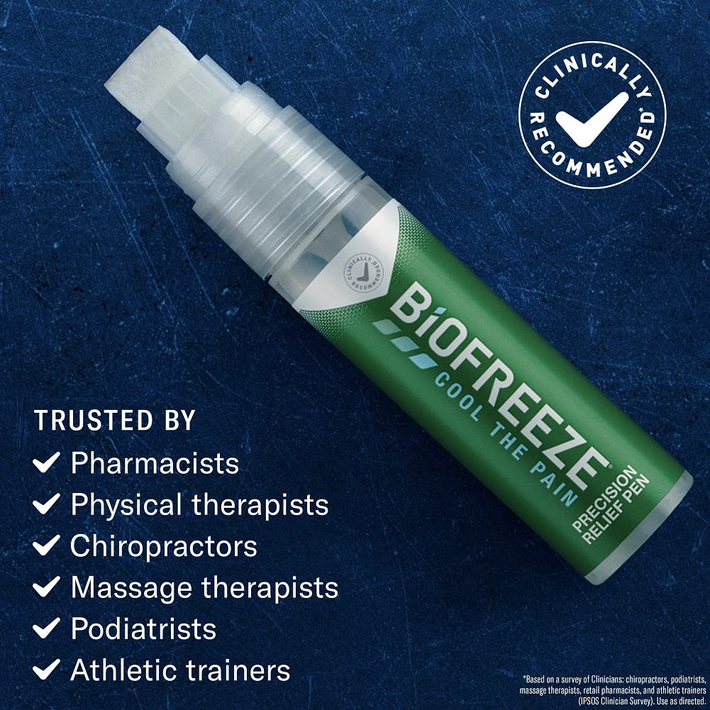 Biofreeze Precision Pain Relief Pen, Arthritis Pain Reliever, Mess-Free Cooling Joint Pain Relief, Menthol Pain Relief Liquid 1.15 Fl Oz BiofreezeBuy Supplements Australia