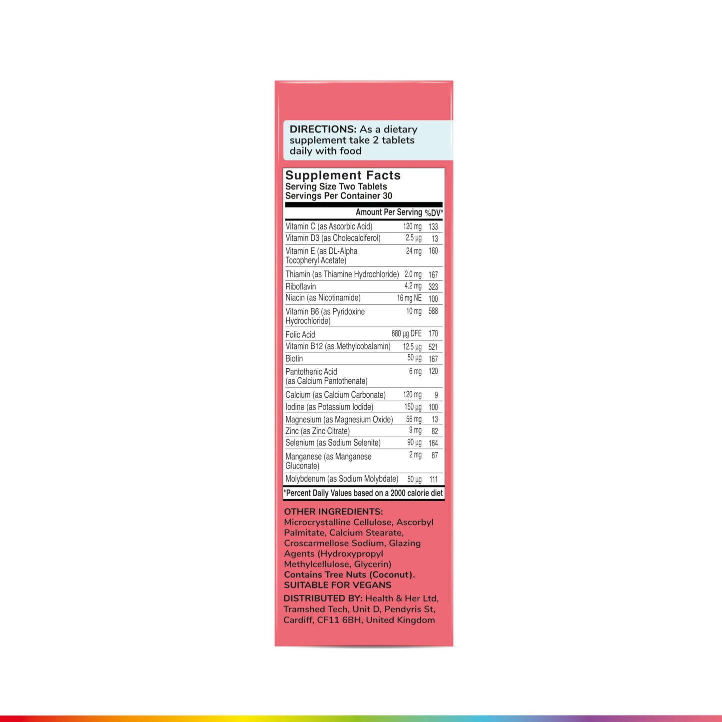 Health & Her Multivitamin Supplement for Women Taking Birth Control - Nutrition Support - 1 Month Supply, 60 Tablets - Vegan & Gluten Free Health and HerBuy Supplements Australia