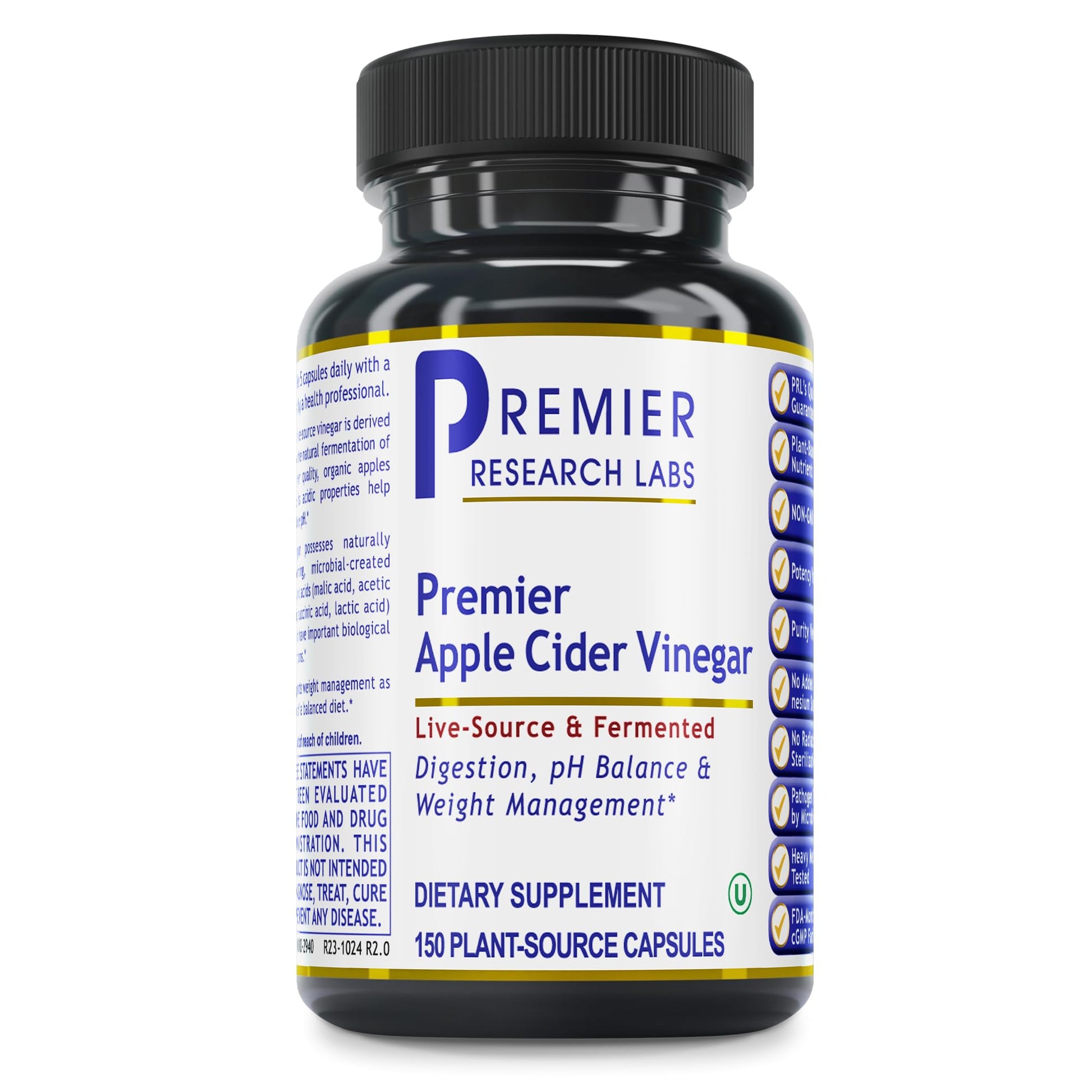Premier Research Labs Apple Cider Vinegar Capsules - ACV Capsules, Apple Cider Vinegar Pills, Supplement for Digestion, pH Balance, Microbiome Health for Women and Men - 150 Vegetarian Capsules Premier Research LabsBuy Supplements Australia
