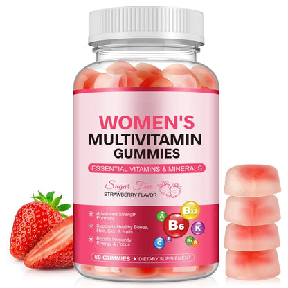 Women's Multivitamin Gummy, Vitamins A, C, D, E, K, B6, and B12 Womens Daily Multivitamin Gummy for Hair,Skin & Nails, Immune Energy Frovetani