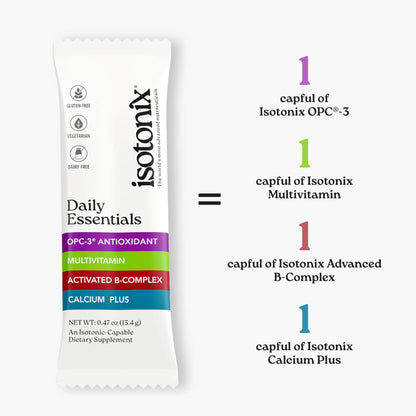 Isotonix® Daily Essentials Multivitamin Powder Packets – 4-in-1 Formula with Multivitamin, Activated B-Complex, Calcium Plus Isotonix
