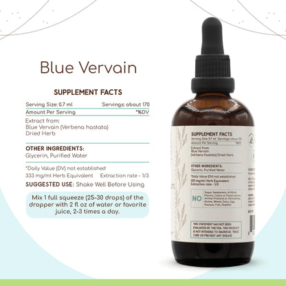 Blue Vervain B120 Alcohol-Free Herbal Extract Tincture, Concentrated Liquid Drops Natural Blue Vervain HerbEraBuy Supplements Australia