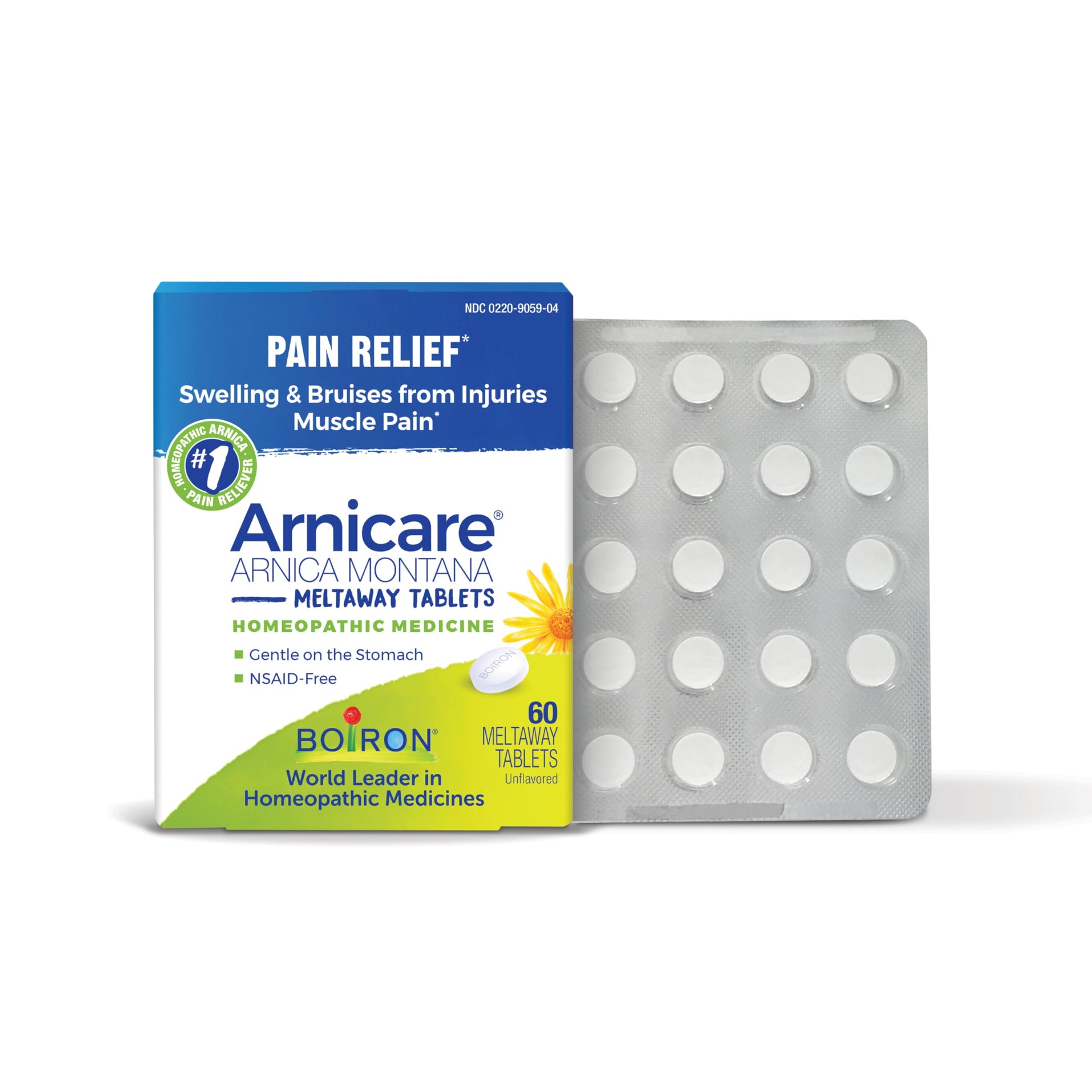 Boiron Arnicare Tablets for Pain Relief from Muscle Pain, Joint Soreness, Swelling from Injury or Bruises - 60 Count BoironBuy Supplements Australia