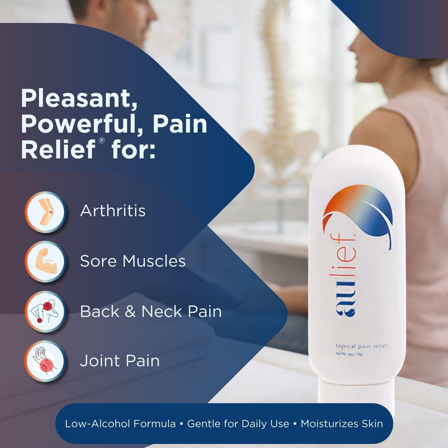 China-Gel Aulief Pain Relief Cream Arthritis & Muscle Rub for Sore Muscles & Joint Pain, Neck, Knee & Back Aches, Premium Mint Green Topical Gel, 4 oz Jar China-GelBuy Supplements Australia