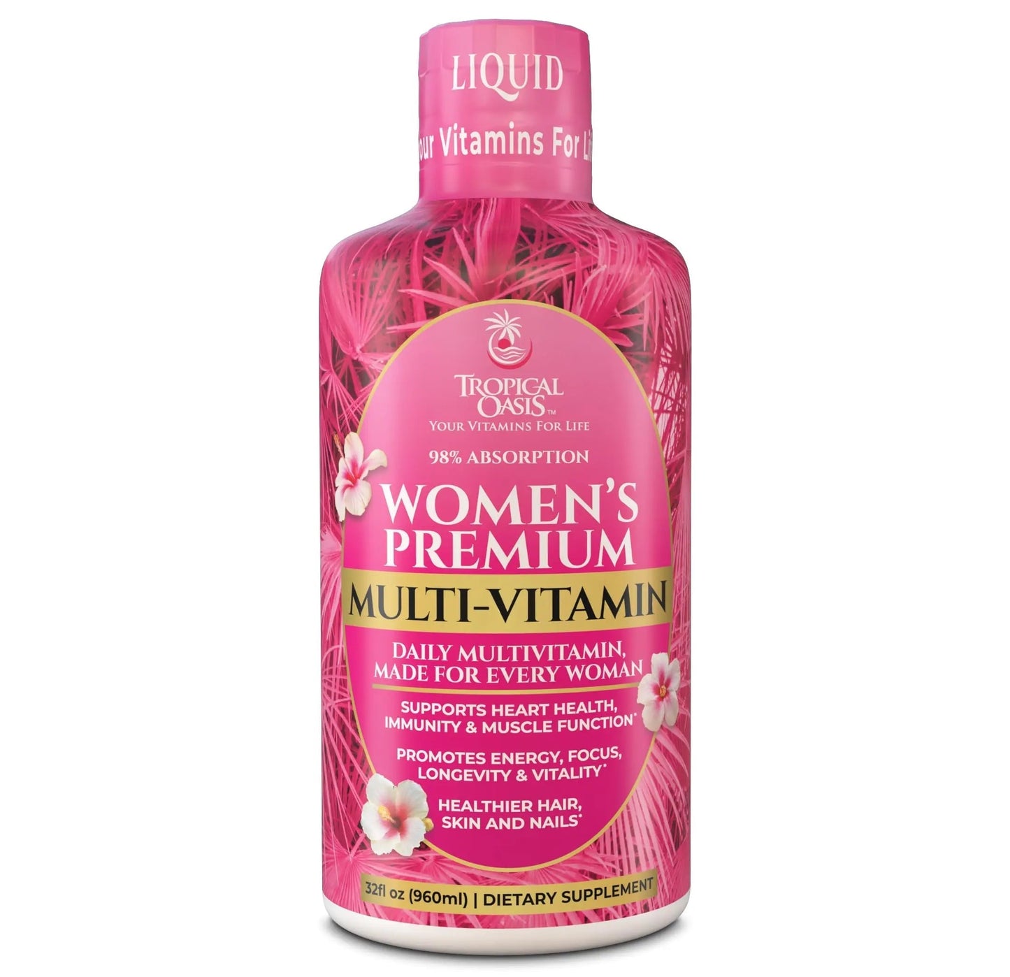 Premium Liquid Multivitamin for Women | Sugar Free Women’s Multivitamin | 100+ Vitamins, Minerals Tropical OasisBuy Supplements Australia