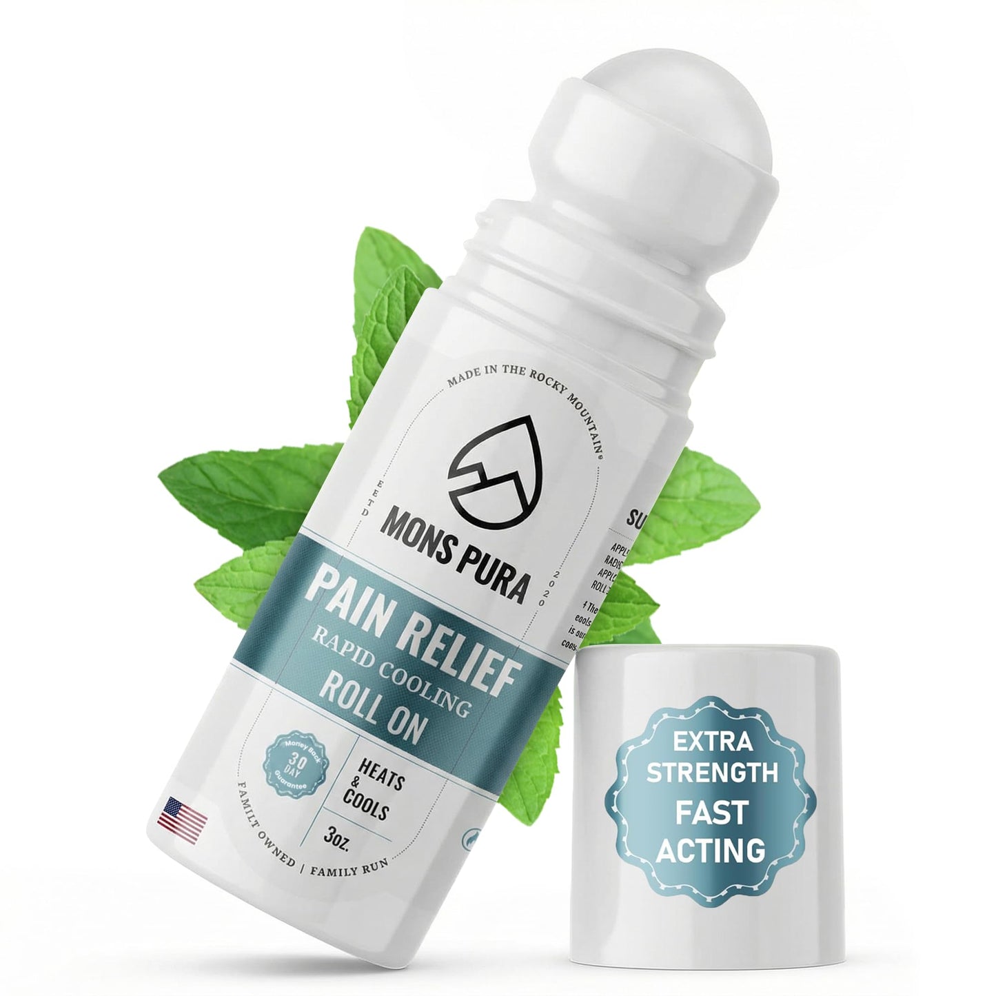 Mons Pura Roll On Pain Relief with Menthol, Arnica, Rosemary & Essential Oils - Extra Strength Arnica Roll On Fast Cooling Muscle & Joint Relief for Arthritis, Back Pain & Sciatica (3oz) Mons PuraBuy Supplements Australia