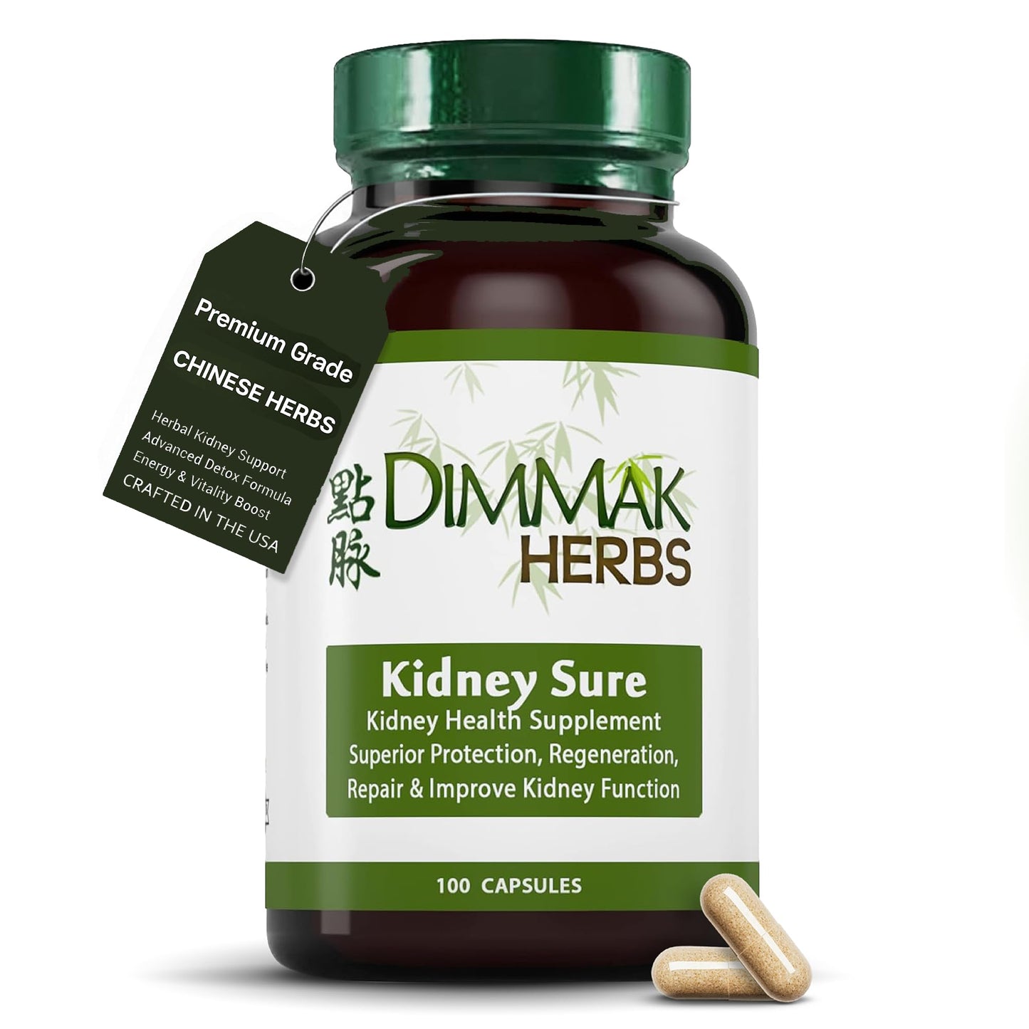 Dimmak Herbs Kidney Sure- Kidney Cleanse & Revitilization Tonic- Organic Herbal Support for Renal Health, Urinary Tract Flow & Vitality- TCM Doctor Formulated, Vegan- 400mg 100 Capsules Dimmak HerbsBuy Supplements Australia