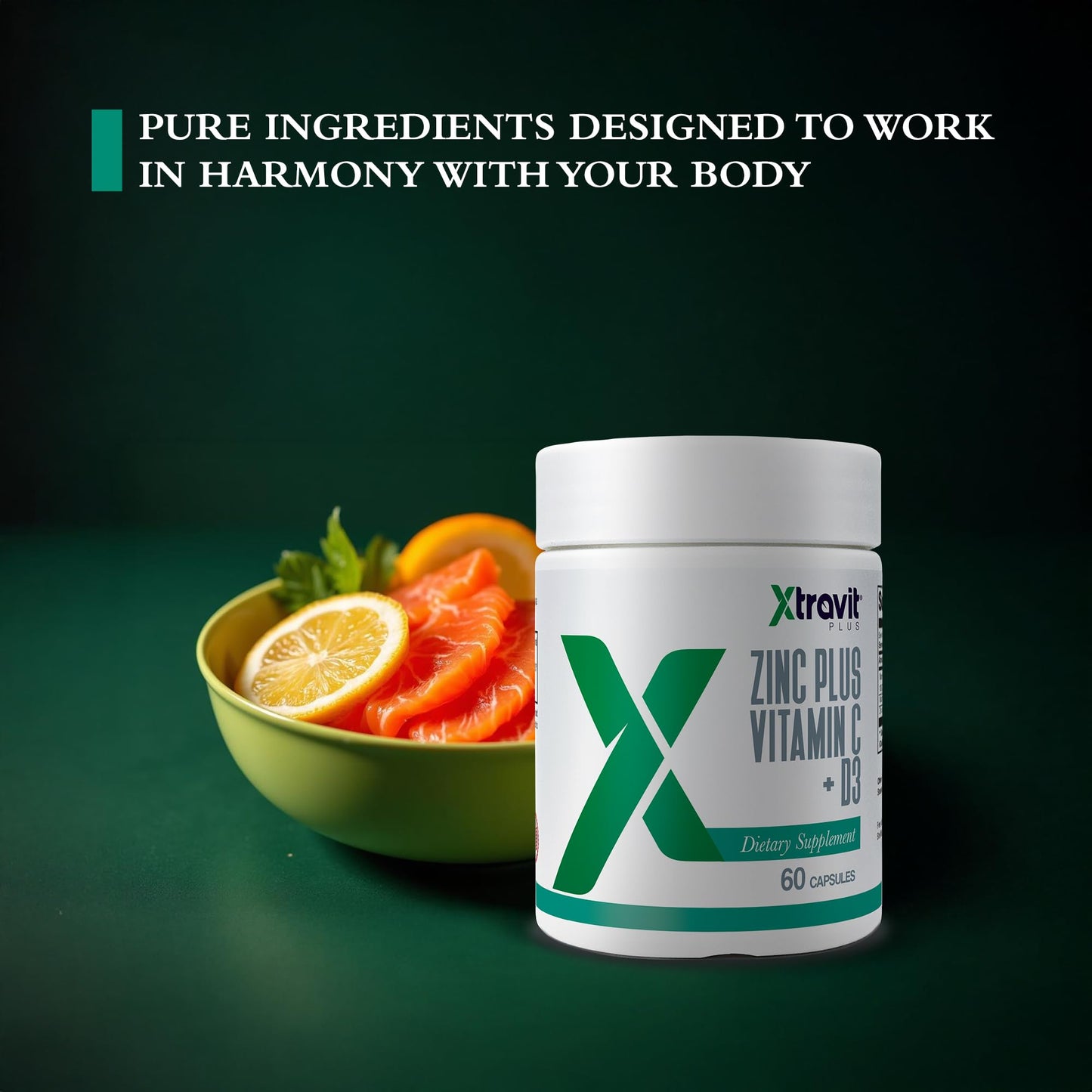 Xtravit Zinc Plus Vitamin C + D3 Supplement – Natural Immune Defense Supplements for Men & Women - May Support Skin, Energy, Bones, & Overall Wellness - Non-GMO, Gluten-Free, No Fillers, 60 Capsules XtravitBuy Supplements Australia