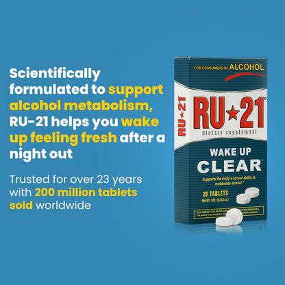 RU-21 The Supplement for When You Want to Drink & Go to Work The Next Morning | Feel Better After Celebrating & Support Your Liver | Trusted for 23+ Years | Made in USA (20 Pills, 10 Servings) RU-21Buy Supplements Australia