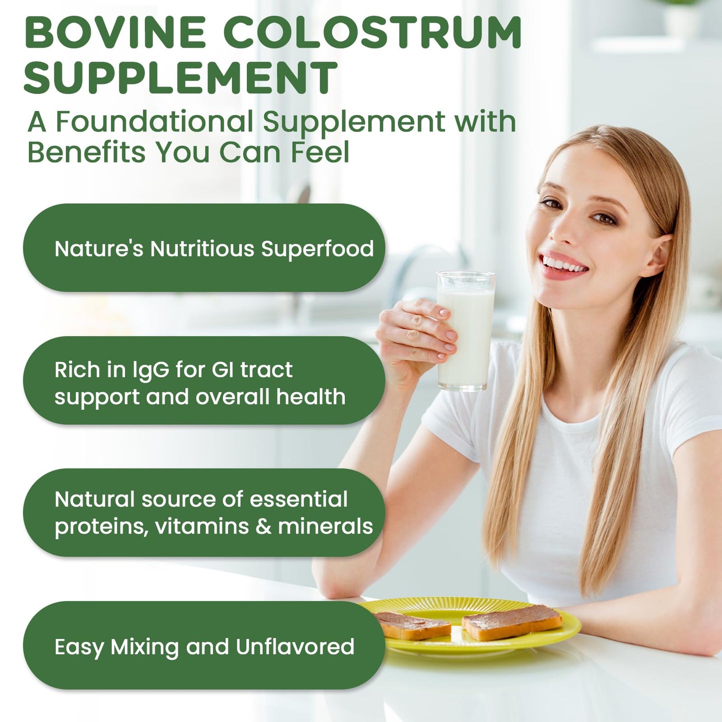 MICYDELAS Bovine Colostrum Supplement Powder 50% IgG Premium Bovine Colostrum for Gut Health Support, Immune Support, Muscle Recovery & Overall Wellness, Grass Fed, Non-GMO, Unflavored, 60 Servings MICYDELASBuy Supplements Australia