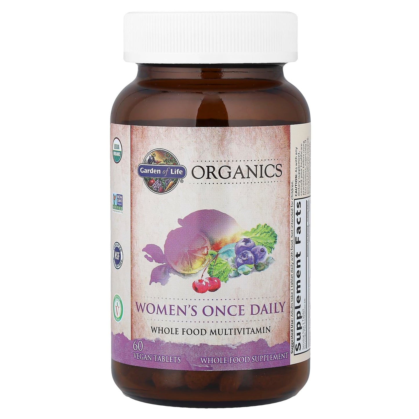 Garden of Life Organics Multivitamin for Women - Women's Once Daily Multi - Whole Food Multi with Iron, Biotin, Vegan Organic Womens Multivitamin for Health