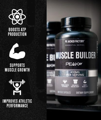 Jacked Factory Essentials Muscle Builder - ATP Muscle Builder for Men with Peak ATP to Support Muscle Gain, Enhance Athletic Performance, & Increase Strength - 30 Capsules Jacked FactoryBuy Supplements Australia