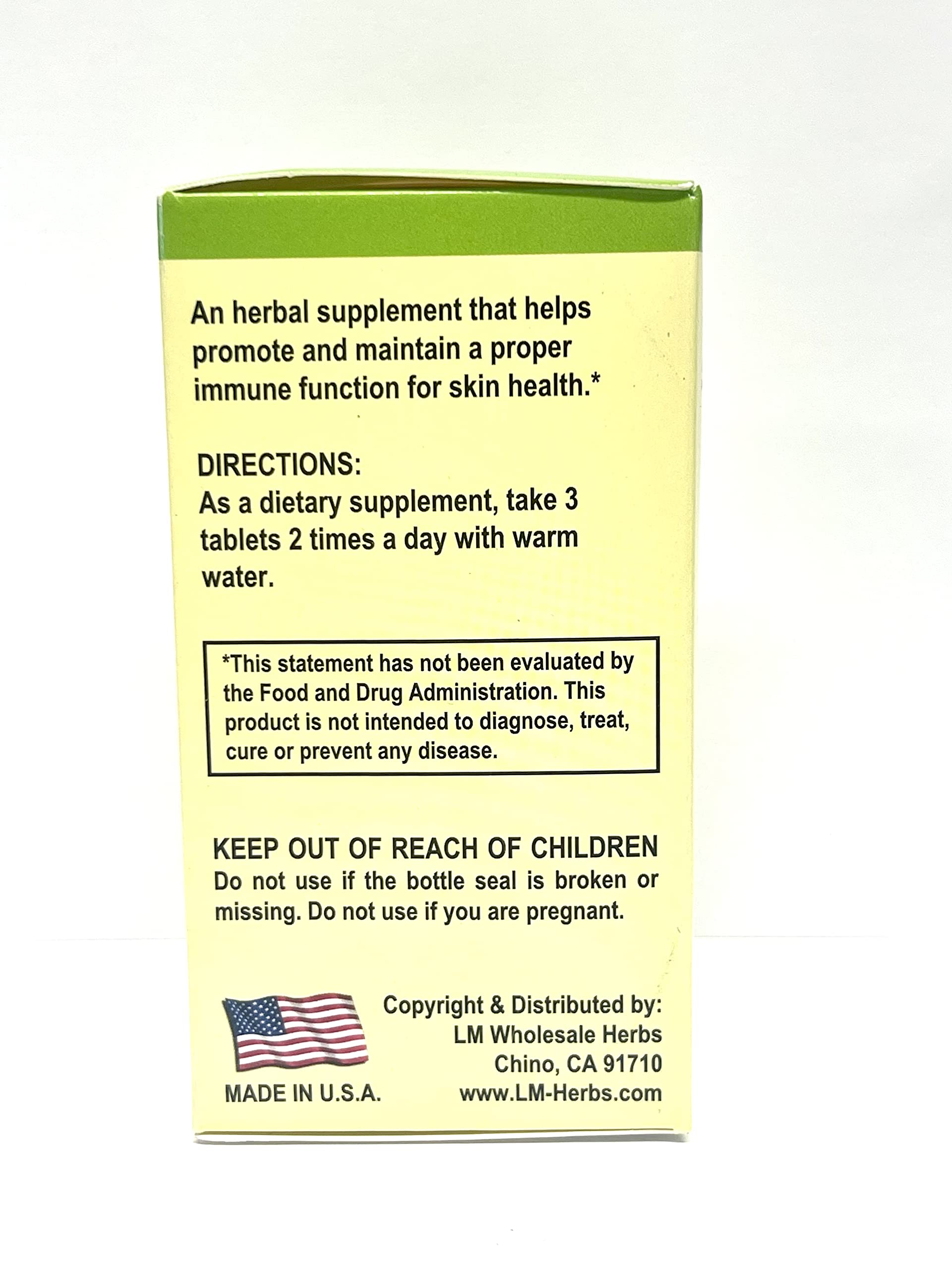 Lao Wei Derma Formula Herbal Supplement Helps Immune Function for Skin Health 500mg 60 Tablets Made in USA Lao WeiBuy Supplements Australia