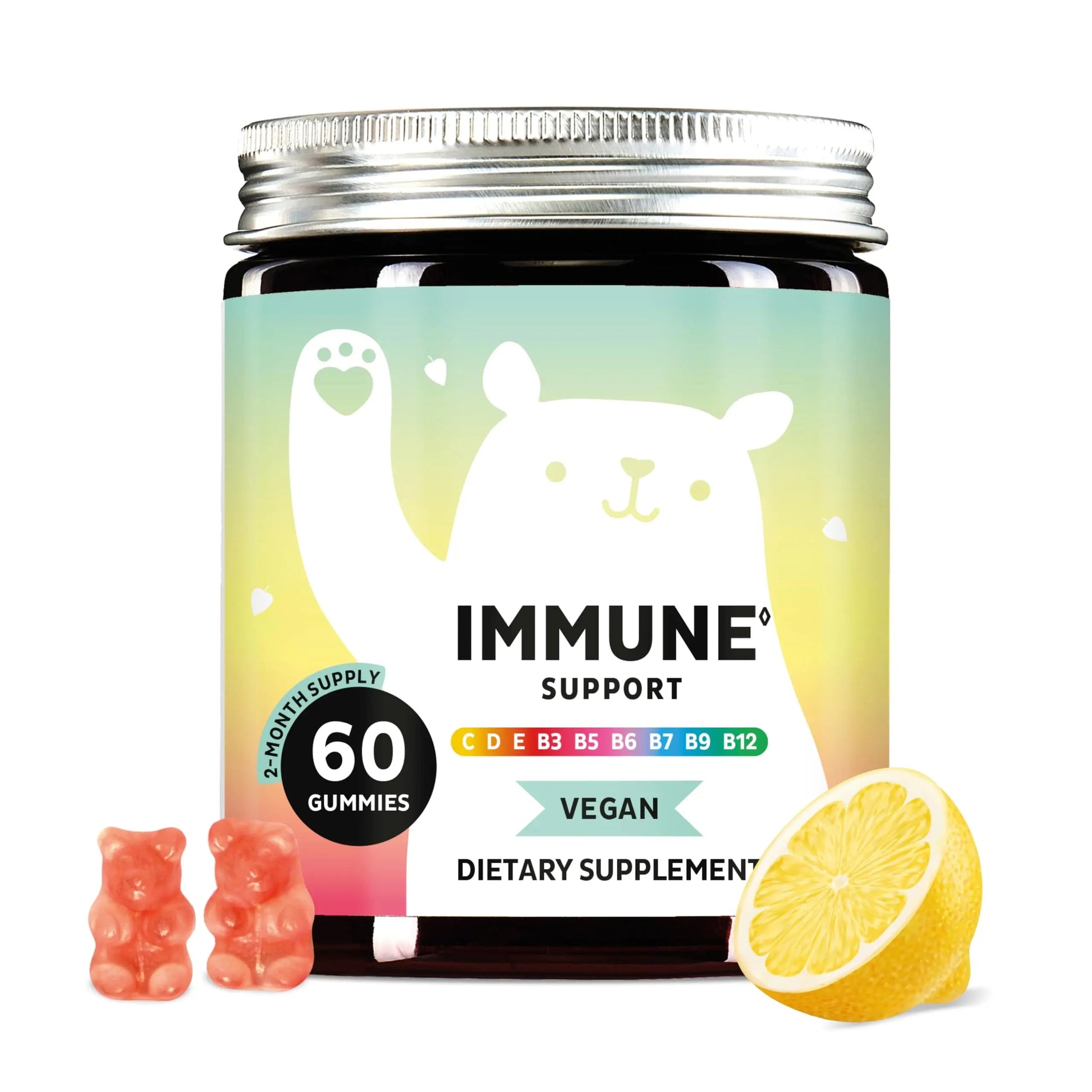 Bears with Benefits Immune Support Gummies – Vitamin C, D, B6 & B12 – Daily Immune Boost – Vegan, Naturally Flavored (60 Gummies) Bears with BenefitsBuy Supplements Australia