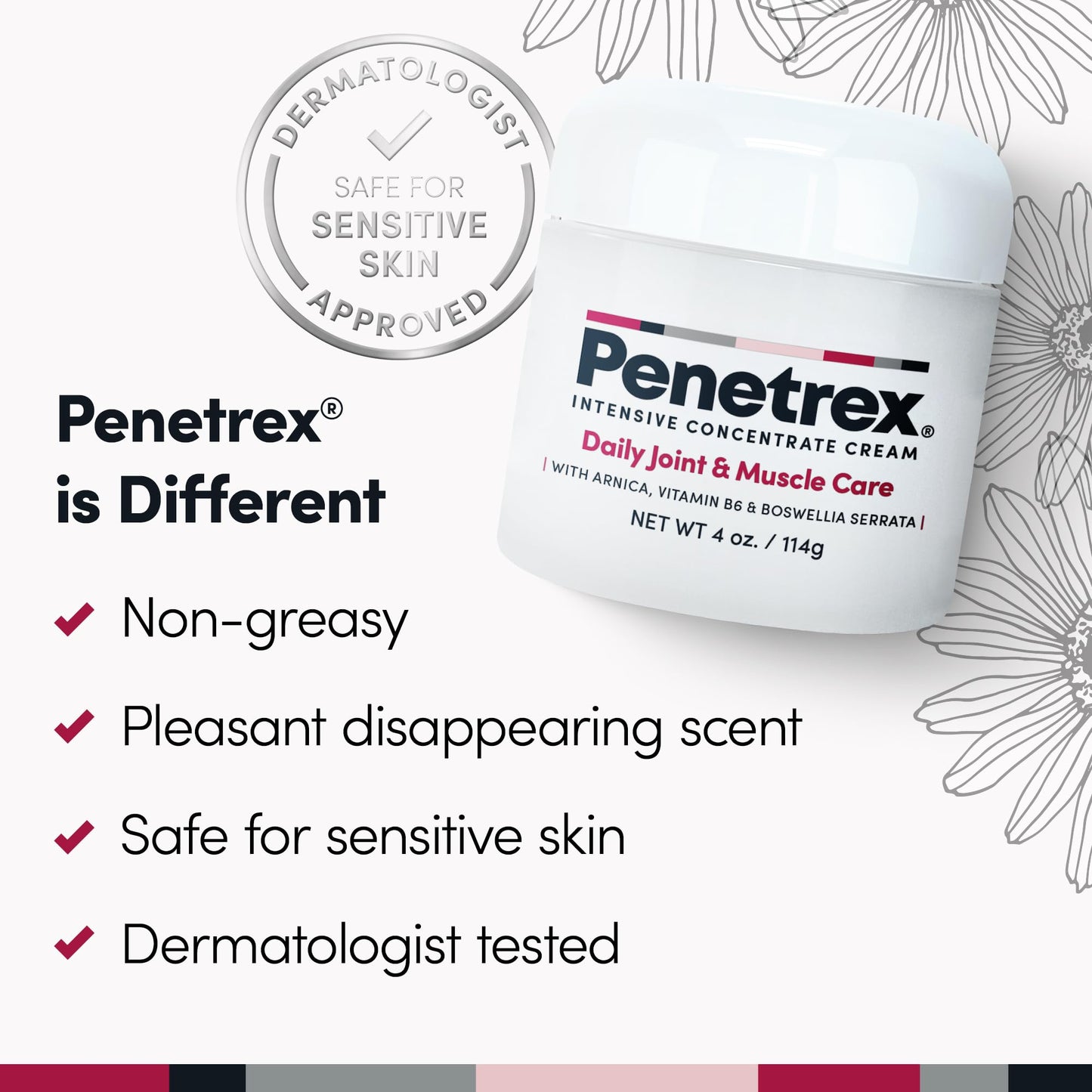 Penetrex Joint & Muscle Therapy - Soothing Comfort for Back, Neck, Hands, Feet - Premium Whole Body Rub with Arnica, Vitamin B6 MSM & Boswellia - Non-Greasy 4oz Cream PenetrexBuy Supplements Australia