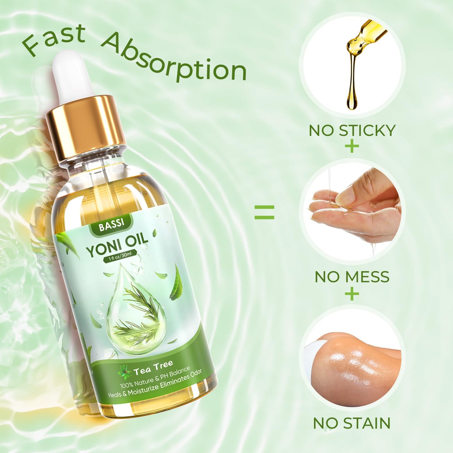BASSI 2PCS Yoni Oil Organic Feminine Oil Vaginal Moisturizer For Wetness - Ph Balance for Women BASSIBuy Supplements Australia