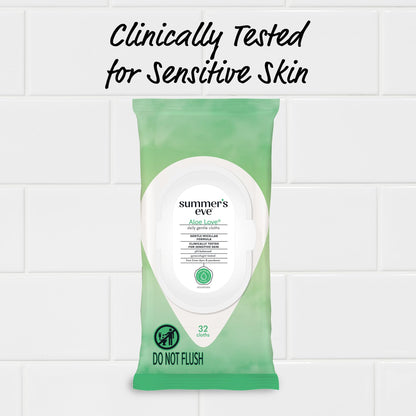 Summer's Eve Aloe Love Gentle Daily Feminine Wipes, Removes Odor, pH balanced, 32 Count, 12 Pack Summer's EveBuy Supplements Australia