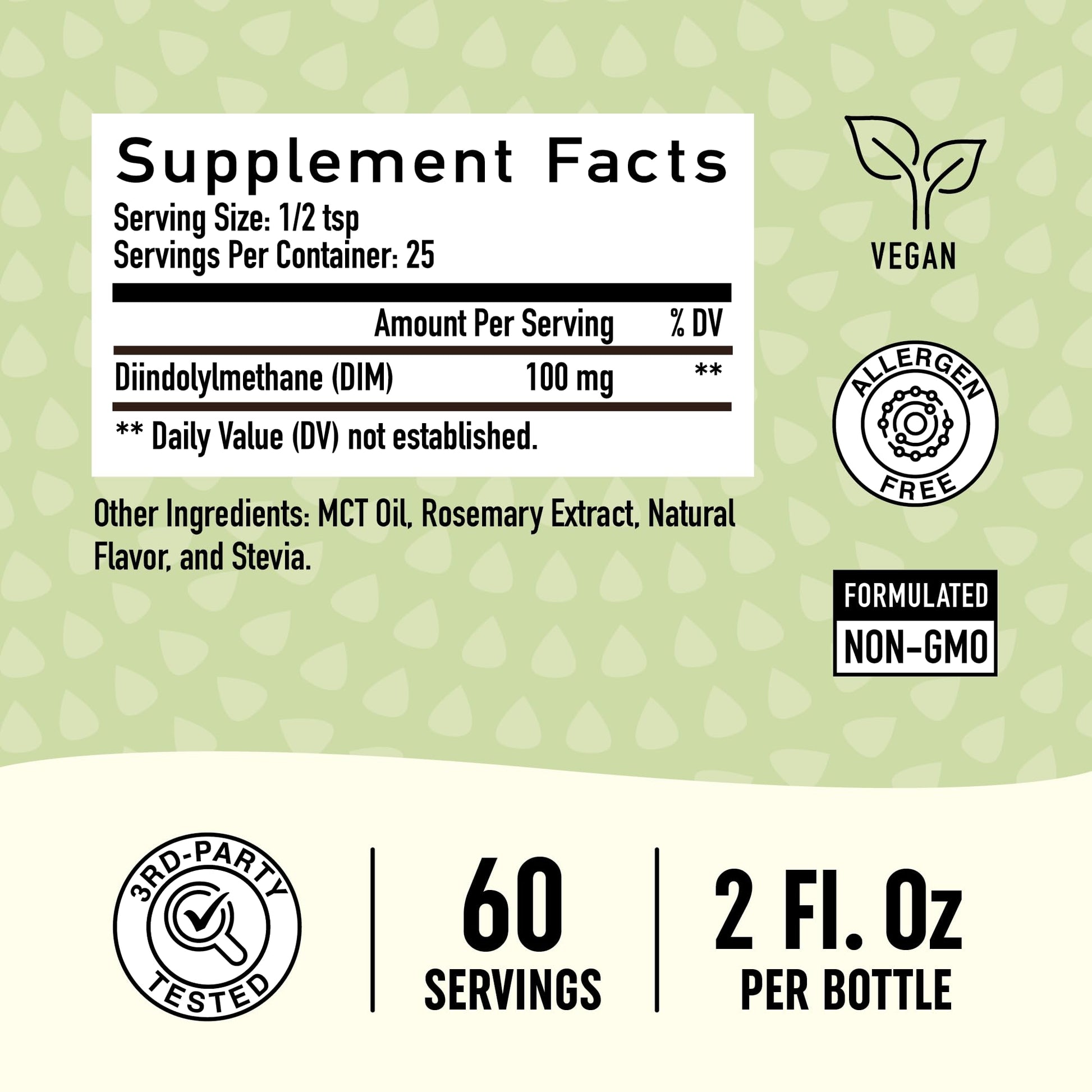 DIM Supplement Liquid Drops 100mg for Estrogen Balance for Women & Men | Hormone Balance SMNutritionBuy Supplements Australia
