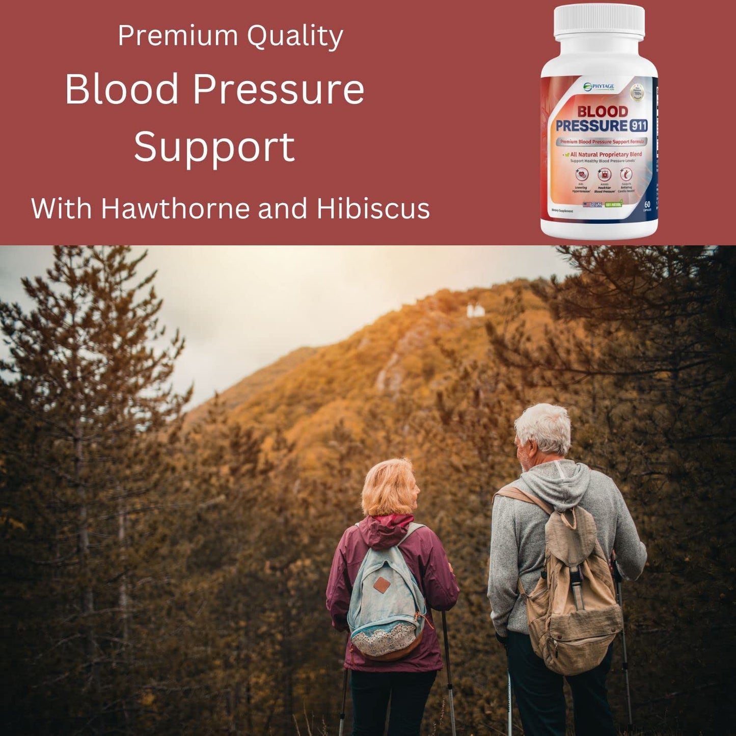 Phytage Labs Blood Pressure 911 Premium Supplement - BP Support Pills. 60 Capsules Phytage LabsBuy Supplements Australia