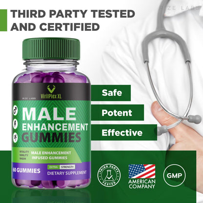 rize labs VirilPlex XL Male Performance Gummies, Premium Formula for Health and Well-Being for Men, Gummys to Deliver Maximum Performance Benefits - Pack of 3(180 Gummies) rize labsBuy Supplements Australia