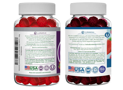Lunakai USA Made Women 50+ Multivitamin & Probiotic Gummies Bundle – Immune & Digestive Support – 60 Non-GMO Gummies Each LunakaiBuy Supplements Australia