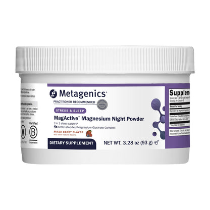 Metagenics MagActive Magnesium Night Powder - Sleep Support Supplement - Aids Healthy Sleep-Wake Cycle - Contains Magnesium, Passionflower & Saffron - Melatonin Free - 93 g, Mixed Berry Flavor MetagenicsBuy Supplements Australia