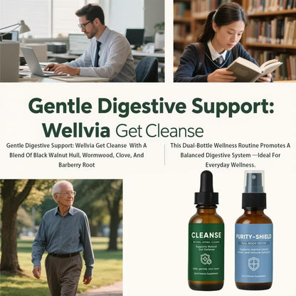 EZTZMCN Wellvia Gut Cleanse, Purity Shield, Gut and Colon Support, Non-GMO for Women & Men, Black Walnut Hull, Wormwood, Ginger, 2 PCS EZTZMCNBuy Supplements Australia