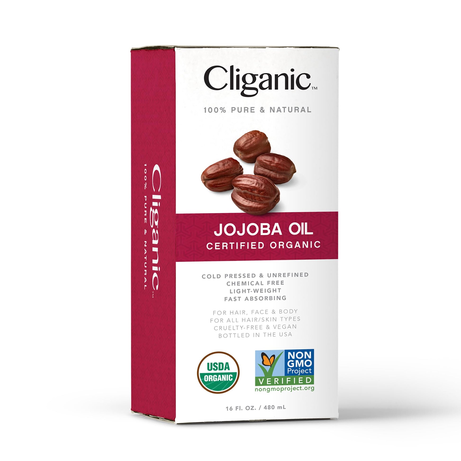 Cliganic USDA Organic Jojoba Oil 16oz with Pump, 100% Pure | Bulk, Moisturizing Oil CliganicBuy Supplements Australia