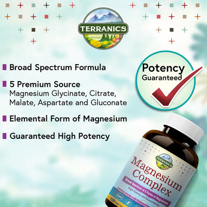 Terranics Magnesium Complex, Total 240 Capsules, Max Absorption, Glycinate, Citrate TerranicsBuy Supplements Australia
