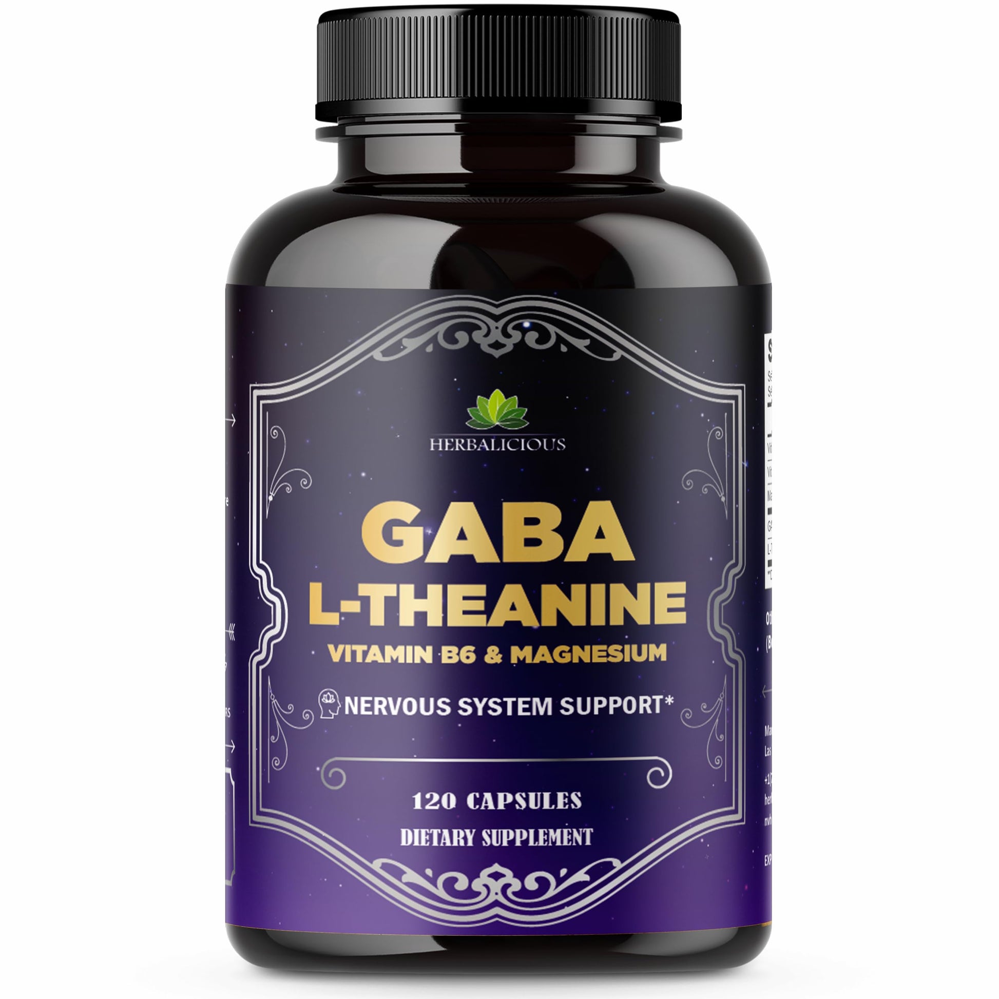 HERBALICIOUS GABA L-Theanine with Magnesium – Calm & Focus Support, Stress Relief, Relaxation + Mood Balance, Brain & Memory Support Supplement – Vitamin B6 + B12 Complex – 120 Capsules HERBALICIOUSBuy Supplements Australia