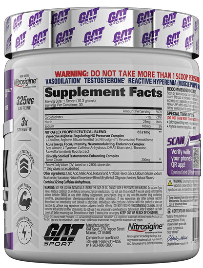 GAT SPORT, Nitraflex Advanced Pre-Workout Powder, Increases Blood Flow, Boosts Strength GAT SPORTBuy Supplements Australia