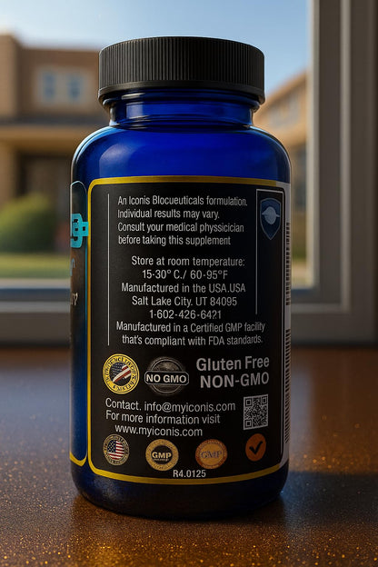 Migraine Relief, Quad-Formula with PA-Free Butterbur (150mg), CoQ10 (300mg), Magnesium Glycinate (300mg), High-Dose Riboflavin (400mg) - MigrA Zero (120 Caps) Optimal Dosing for Migraine Sufferers Iconis BioceuticalsBuy Supplements Australia