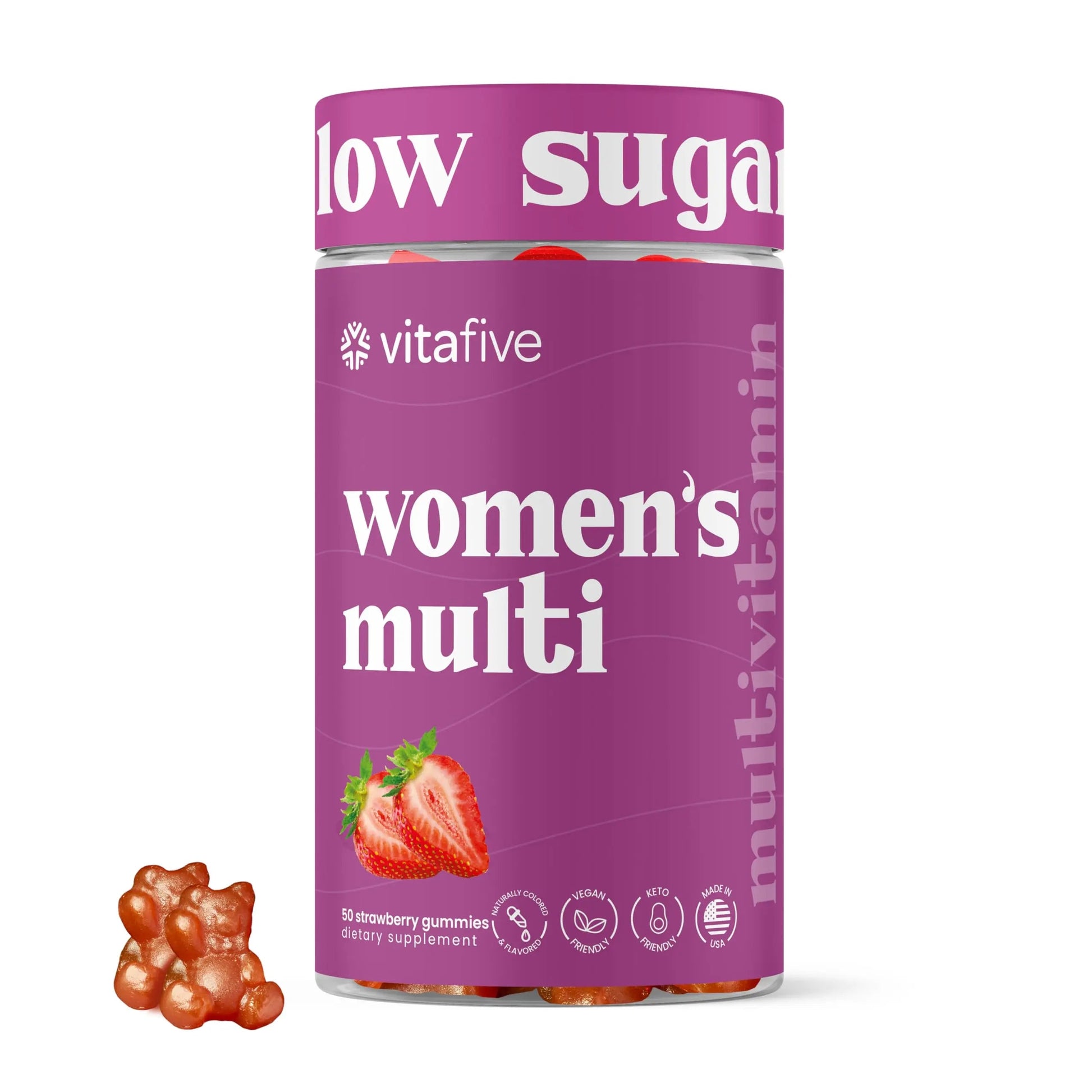 vitafive Women's Multivitamin Gummies, Best Multivitamin for Women with Biotin, D3, B12, Zinc, Low Sugar, Gluten Free (50 Ct) vitafiveBuy Supplements Australia